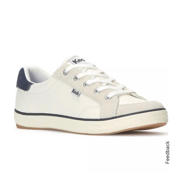 Keds Shoes - Keds Women's Center III Leather Lace Up Sneakers – Snow White/Navy – Size 9.5